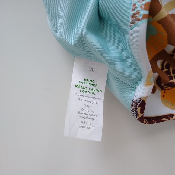 Aerie Real Good Twist Front Cutout One-Piece Swimsuit | L - Picture 4 of 8